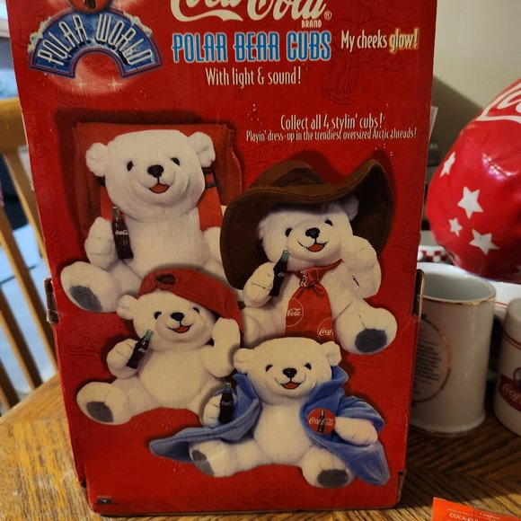 Coca Cola Polar World Bear Cubs Plush Lights & Sound 1998 - Picture 3 of 4